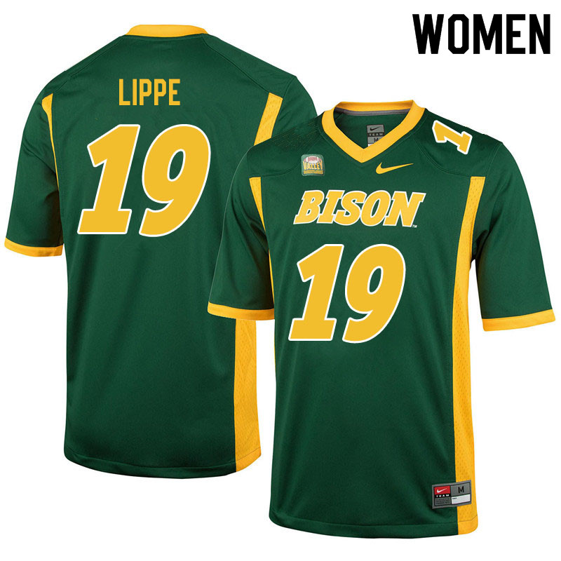 Women #19 Jake Lippe North Dakota State Bison College Football Jerseys Sale-Green